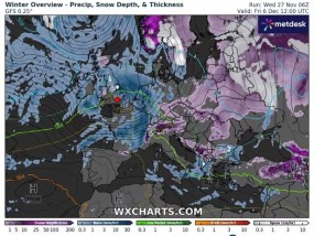 英国最新降雪：新的12月地图显示，持续4天的低温天气即将到来